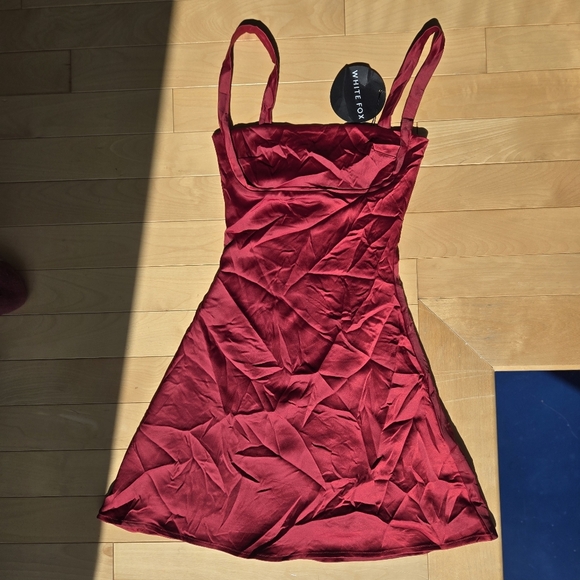 NWT White Fox Boutique - Just A Girl Mini Dress Dark Red Size XXS - Picture 3 of 8